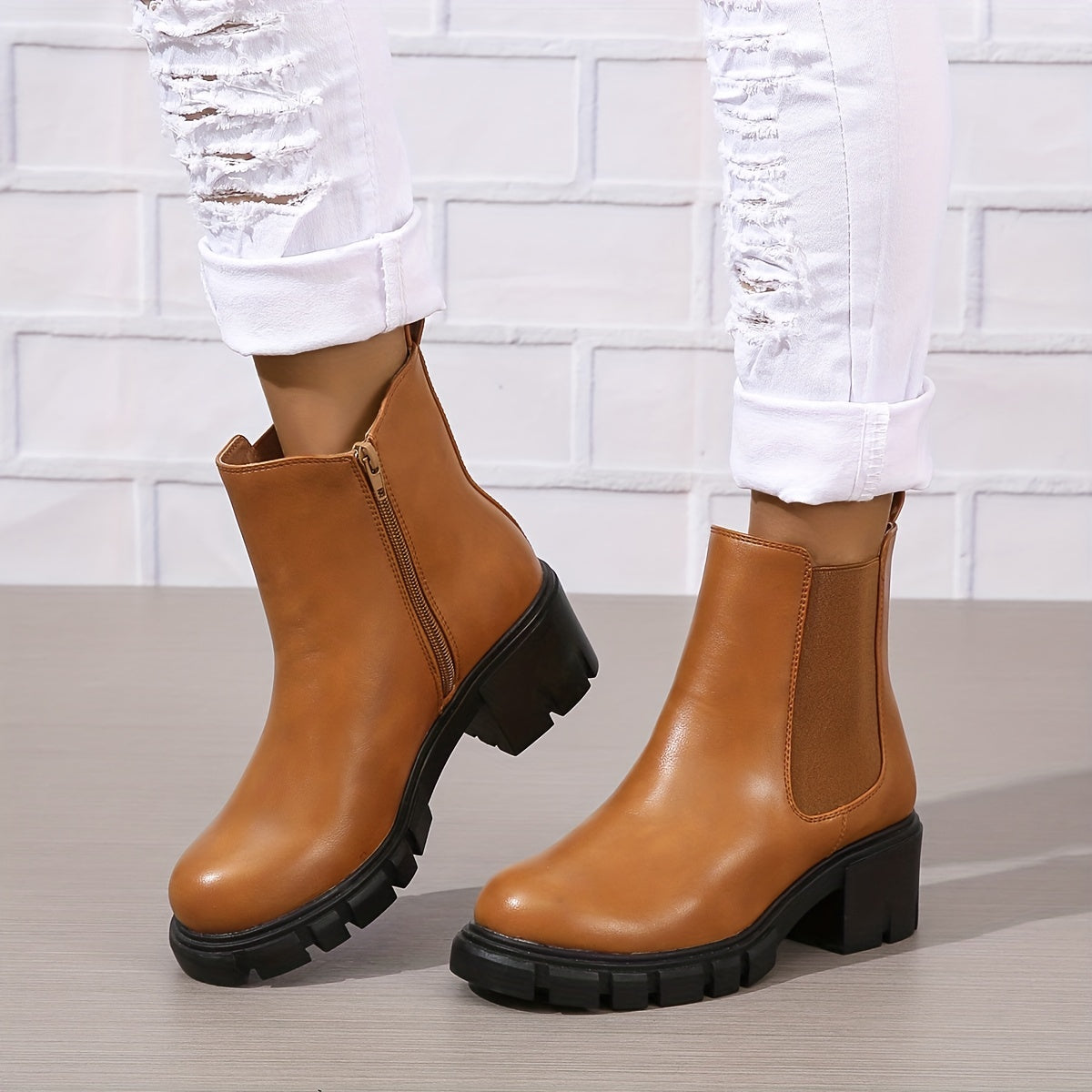 Desiree - Bottines Chelsea épaisses confortables pour femme