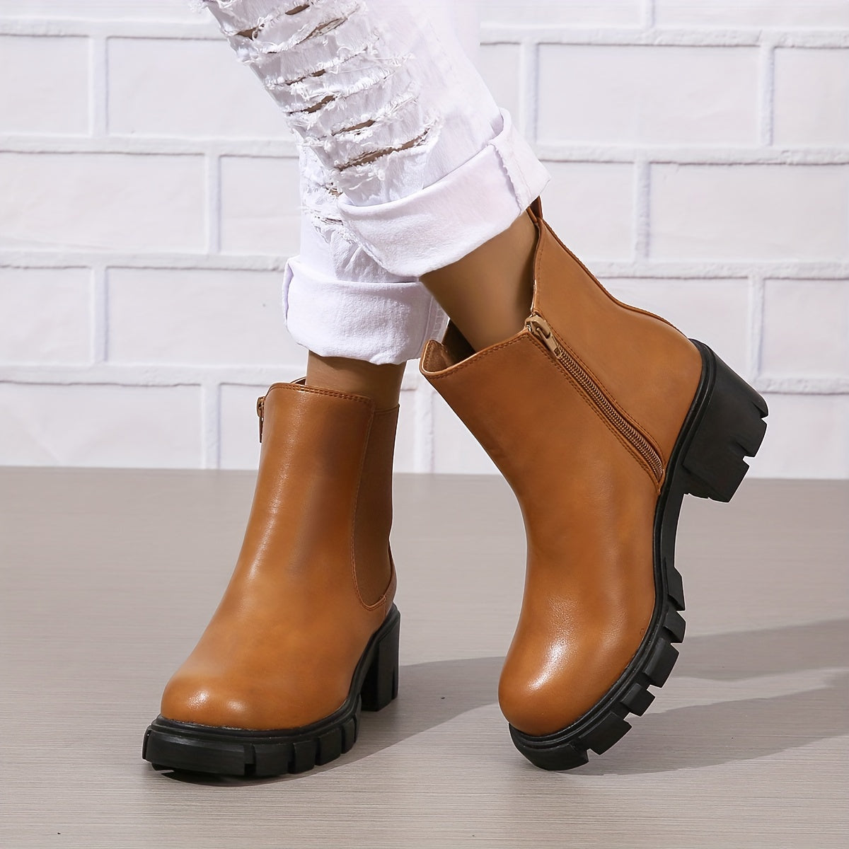 Desiree - Bottines Chelsea épaisses confortables pour femme