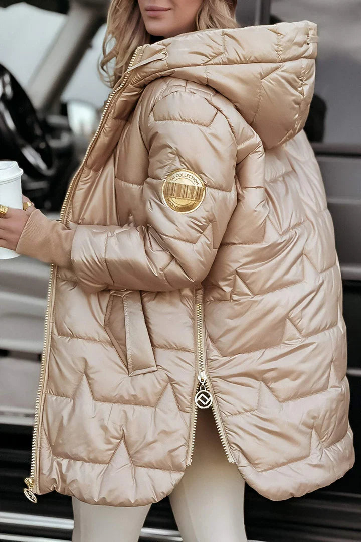 Romy - Warmes wasserdichtes Winterjacke mit Kapuze für Damen