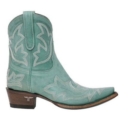 Kira - Bestickte Leder-Cowboy Stiefel mit Schlangenleder-Design