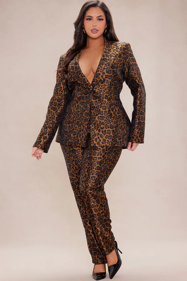 Laken Leopard Suit Set - Leopard: Die kraftvolle, stilvolle Statement-Outfit