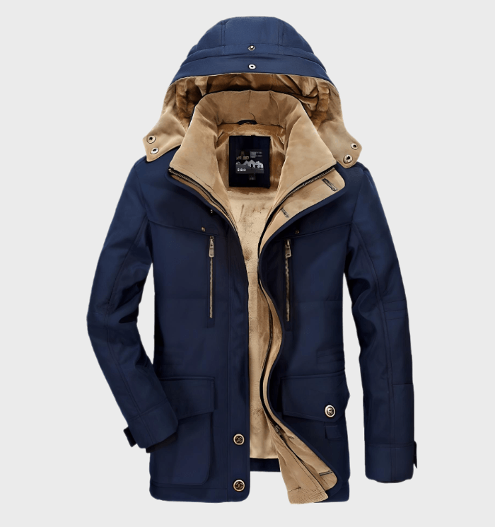 Bruce - Dicke Winter Herrenjacke mit Kapuze und tiefen Taschen