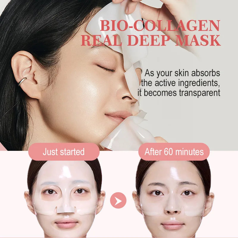 Bio Collagen Gezichtsmasker Diepe Hydratatie Overnachtingsmasker 1 Stuk Verfrissend Porie Verkleinend-2