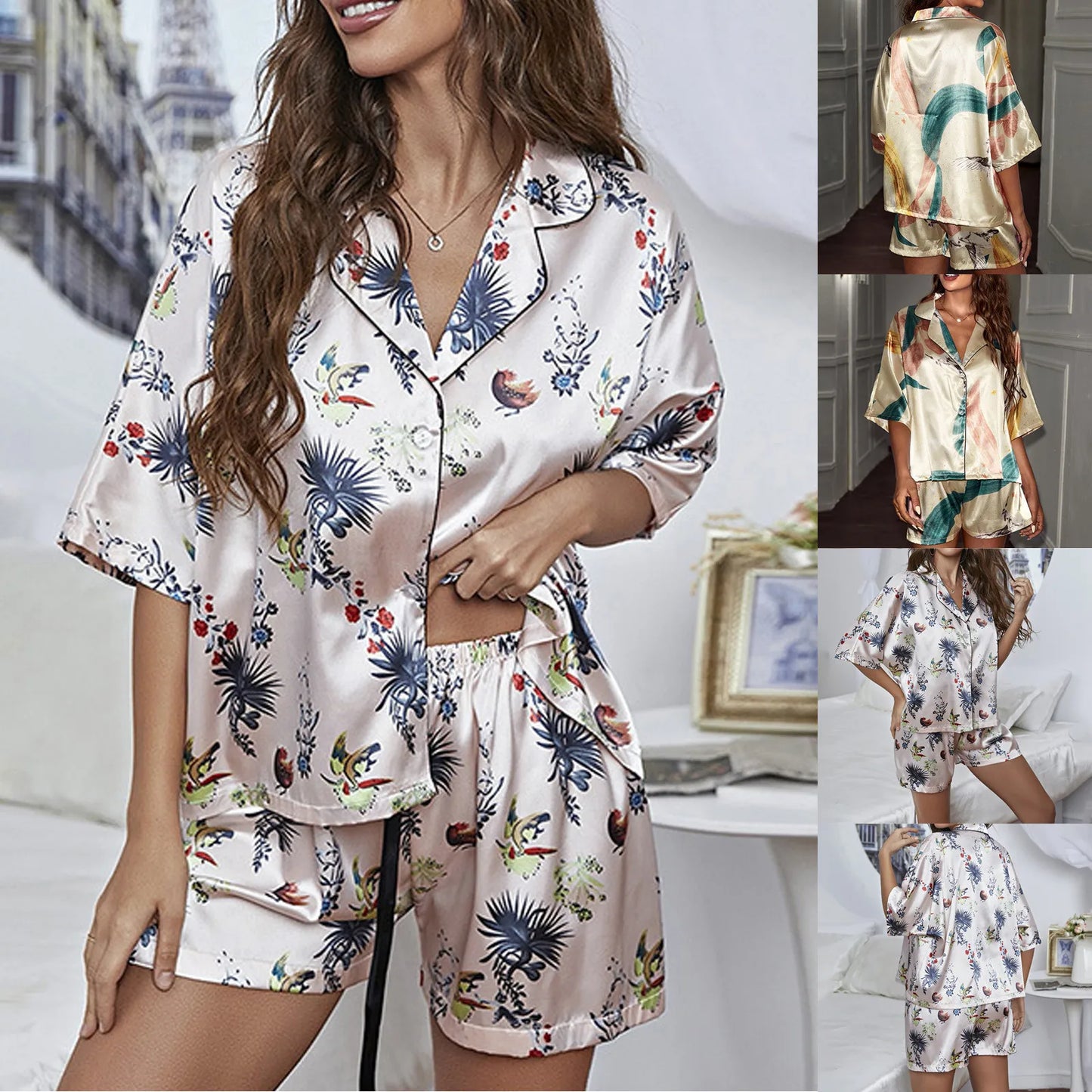 Ensemble pyjama femme en satin de soie - Mariah