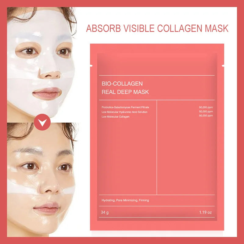 Bio Collagen Gezichtsmasker Diepe Hydratatie Overnachtingsmasker 1 Stuk Verfrissend Porie Verkleinend-5