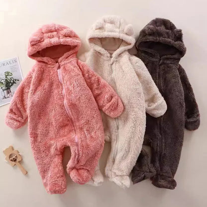 CozyCuddle - Combinaison douillette pour nouveau-né avec capuche