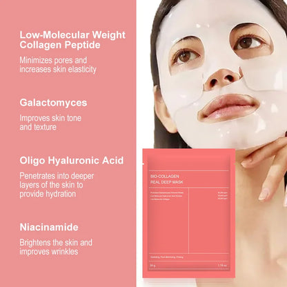 Bio Collagen Gezichtsmasker Diepe Hydratatie Overnachtingsmasker 1 Stuk Verfrissend Porie Verkleinend-3