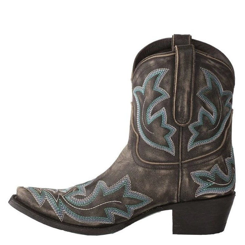 Kira - Bestickte Leder-Cowboy Stiefel mit Schlangenleder-Design