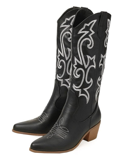 Elnora - Robuste Cowboy-Stiefel mit Stickerei