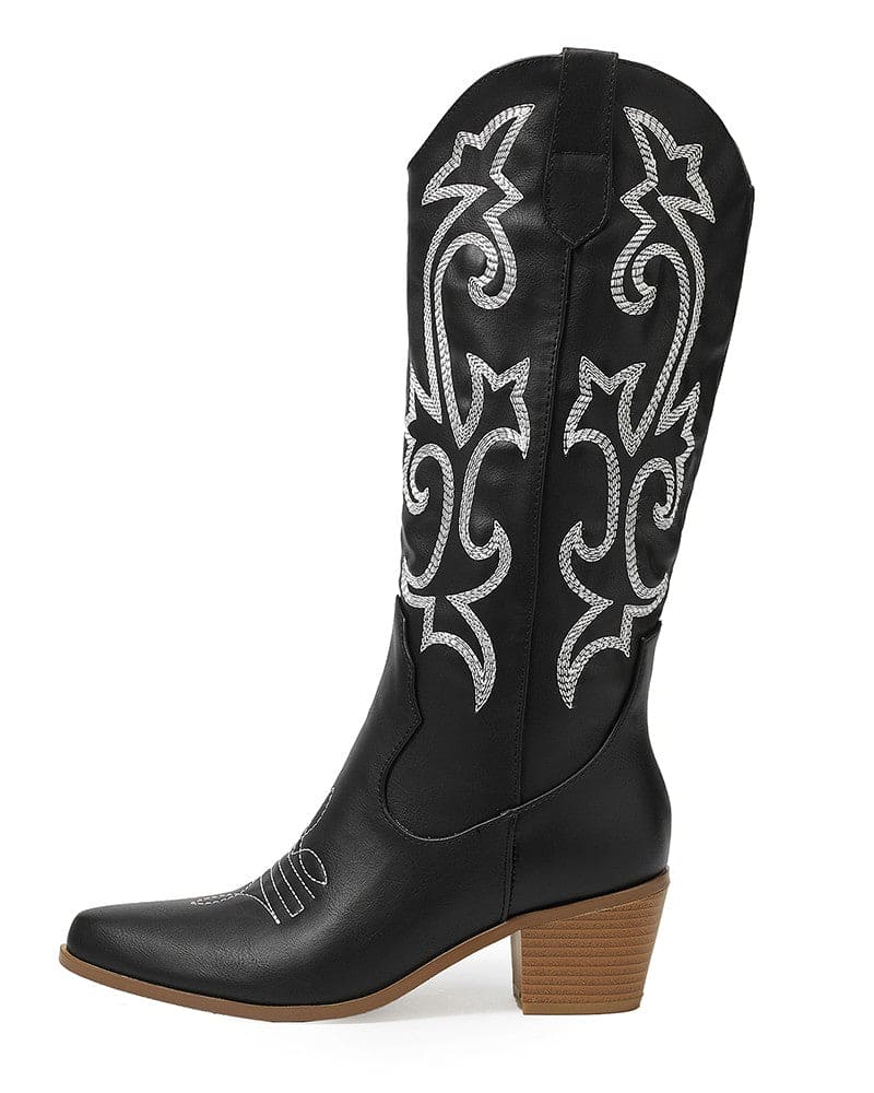 Elnora - Robuste Cowboy-Stiefel mit Stickerei