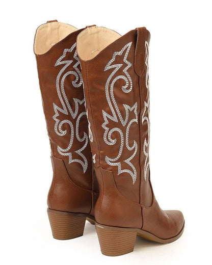 Elnora - Robuste Cowboy-Stiefel mit Stickerei