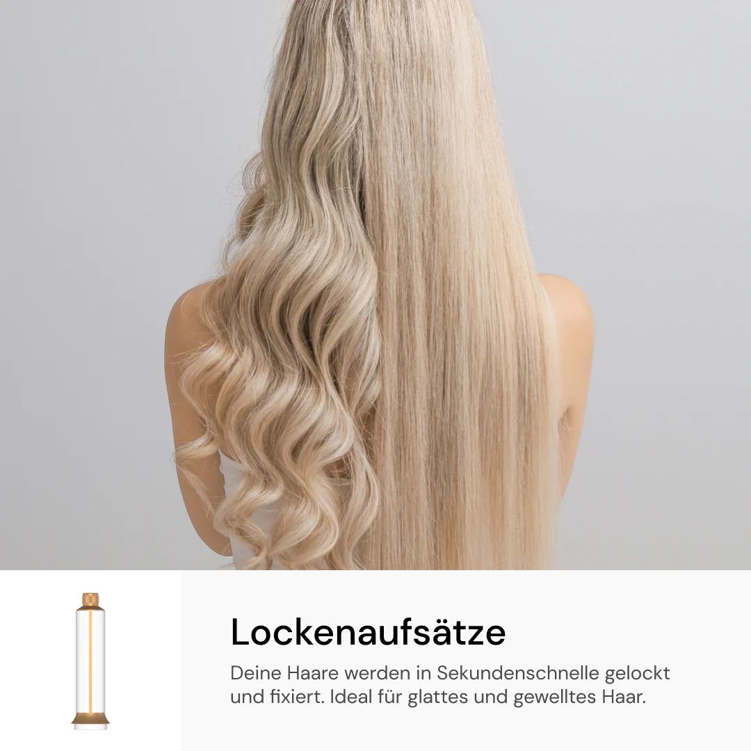 7 in 1 haarstyler - wit/goud - professionele haarstyling - salonkwaliteit - compact ontwerp