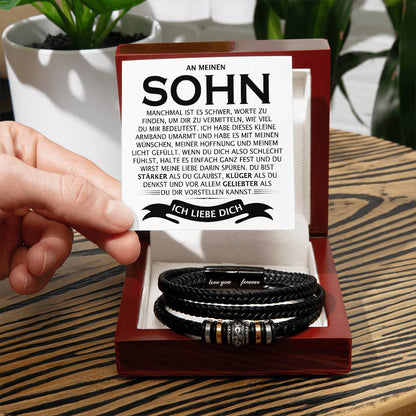 Freundin Armband, Sohn Geschenk, Du Niemals Verlierst Schmuck, An meine Freundin Schmuck, Armband für meinen Sohn, Persönliches Geschenk, Liebesbeweis Schmuck, Familienband, Modisches Armband, Inspirierender Schmuck, Sentimentales Geschenk, Personalisiertes Armband, Liebevolles Accessoire, Für immer verbunden, Herzliches Schmuckstück.