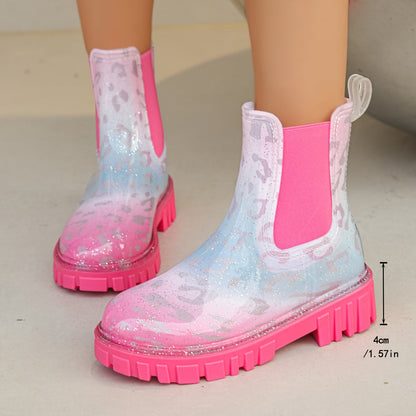 Mercedes - Gummistiefel für Damen - Wasserdicht, langlebig, mittelschwer, rosa und modisch