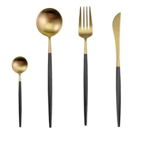 Luxe Edelstahl 24-teiliges Gold-Silber Besteckset