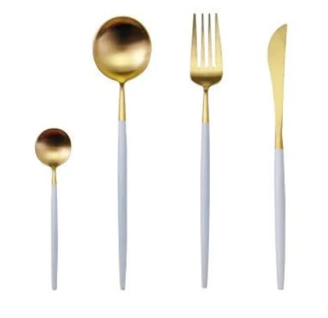 Luxe Edelstahl 24-teiliges Gold-Silber Besteckset