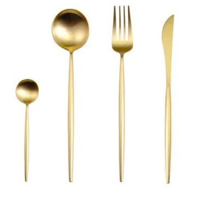 Luxe Edelstahl 24-teiliges Gold-Silber Besteckset