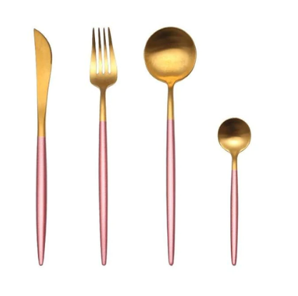 Luxe Edelstahl 24-teiliges Gold-Silber Besteckset