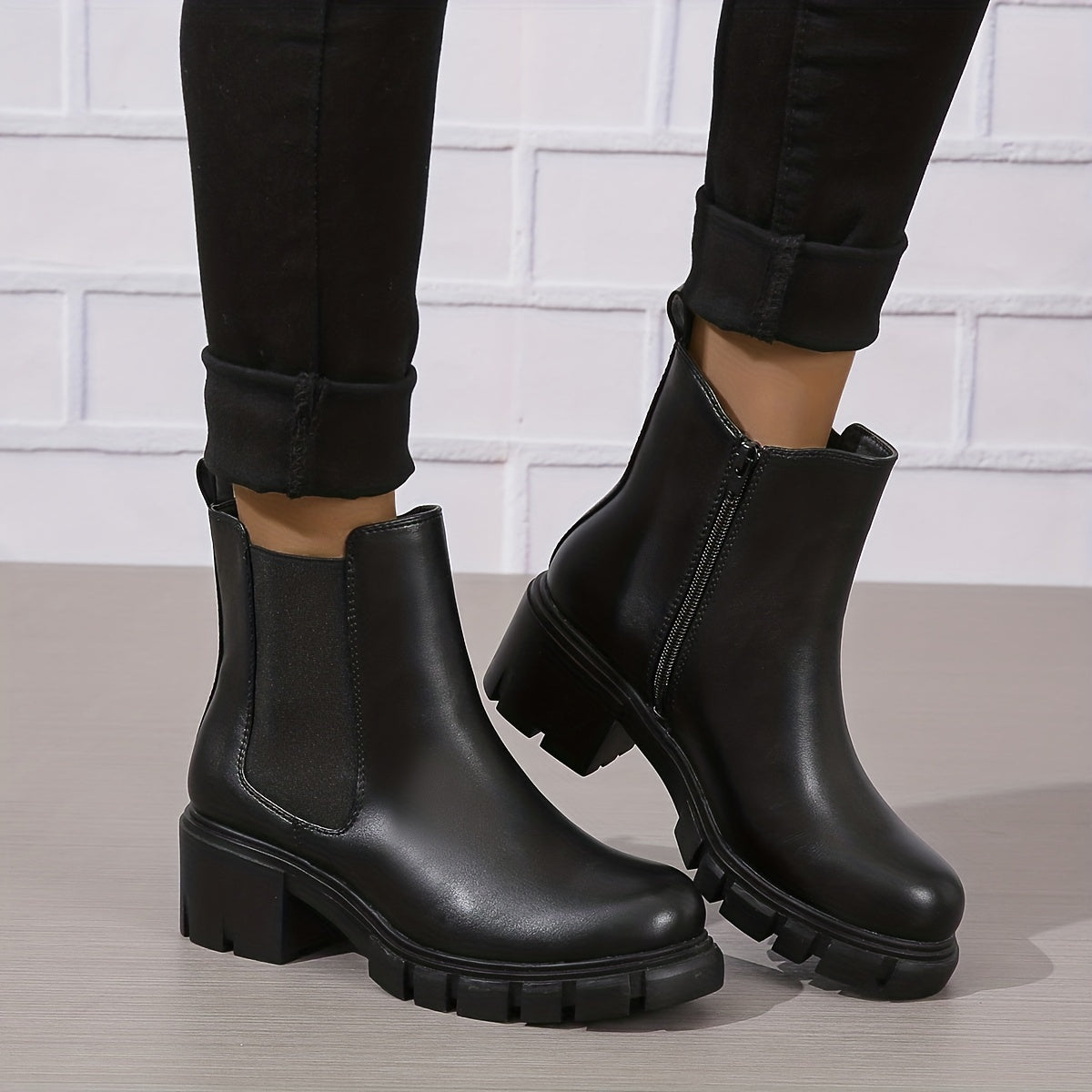 Desiree - Bottines Chelsea épaisses confortables pour femme