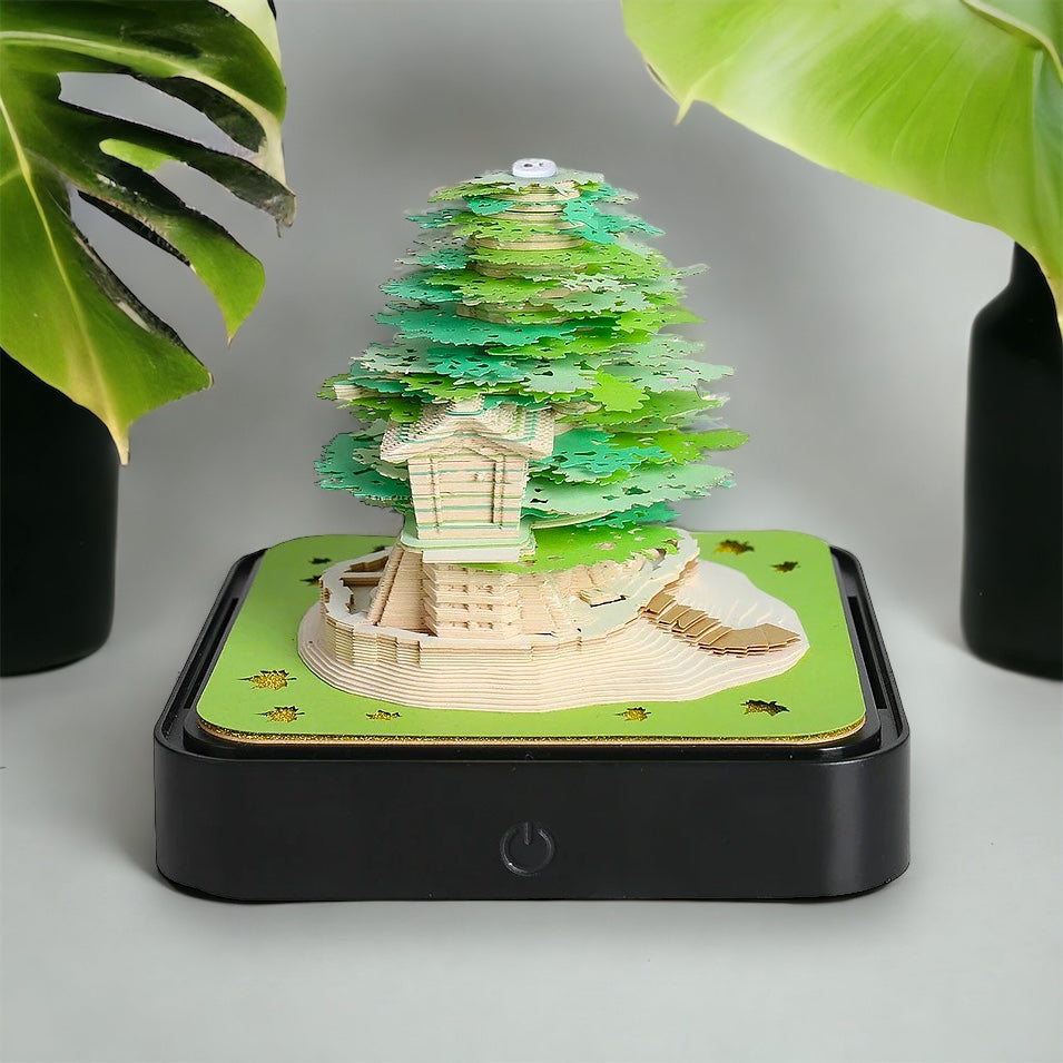 Árbol Verde (con Luz y Calendario 3D 2024)