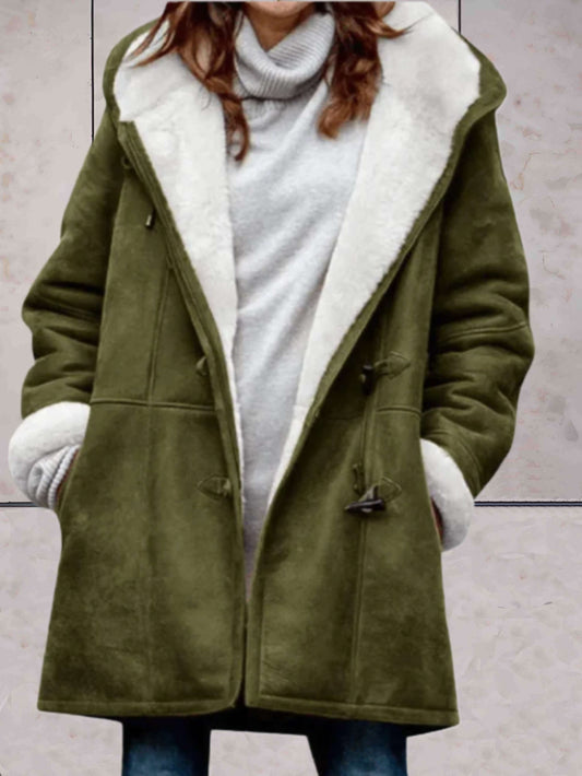 Amalia - Luxus-Suede-Imitat Winterjacke mit Fleece-Futter