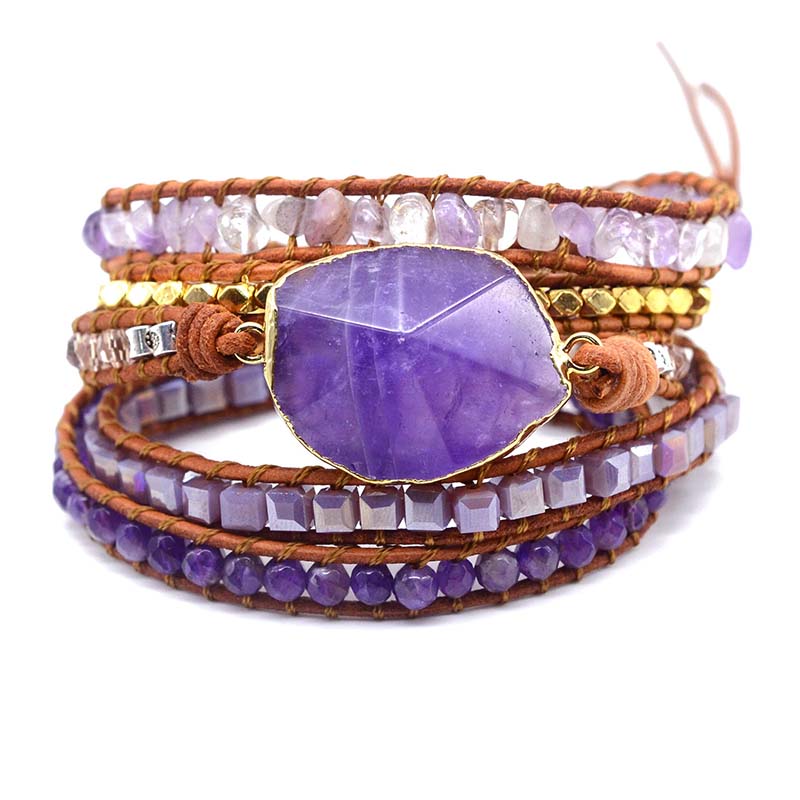 Amethyst Imperial Wickelarmband, Schmuck, Edelstein-Armband, Handgefertigt, Spiritueller Schmuck, Wickelarmband, Amethyst-Schmuck, Naturstein-Armband, Energie-Armband, Kristallarmband, Heilstein-Schmuck, Meditationsschmuck, Lila Armband, Imperial-Design, Luxuriöses Wickelarmband.