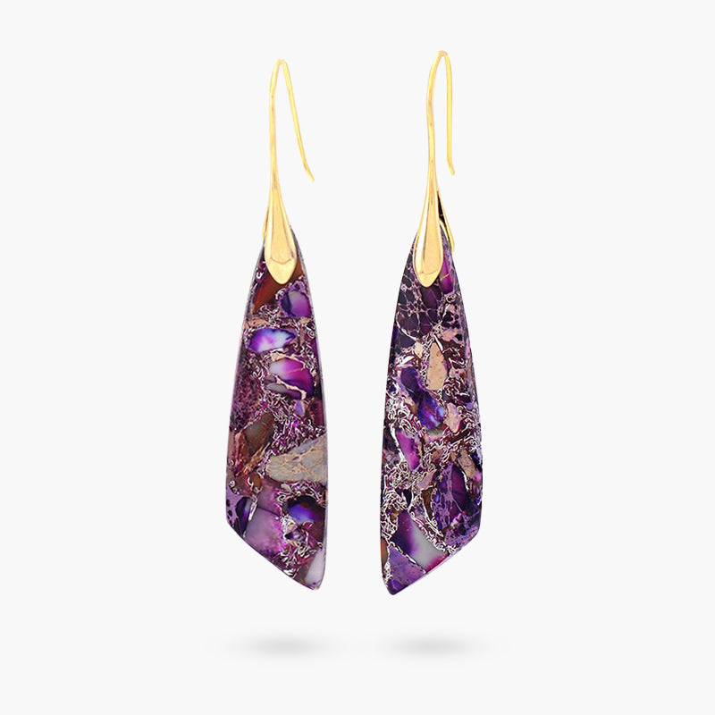 Earrings hook jasper violet