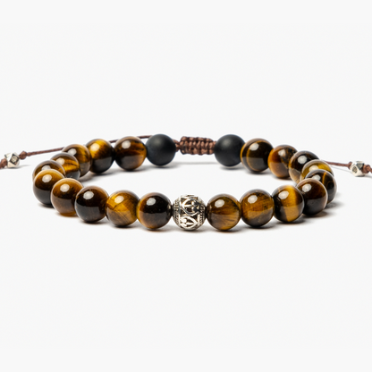 Pulsera de ojo de tigre tibetano para hombre