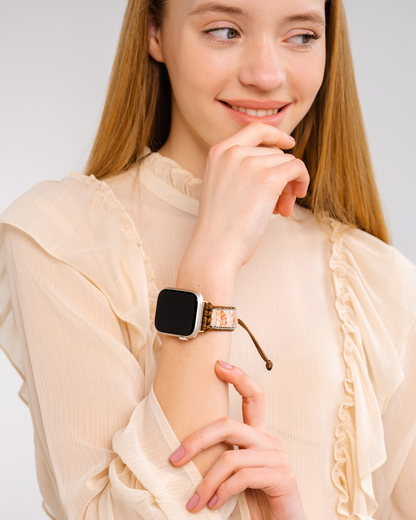 Apple Watch band made from delicate imperial jasper