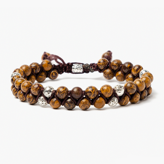 Vintage jasper bracelet for men