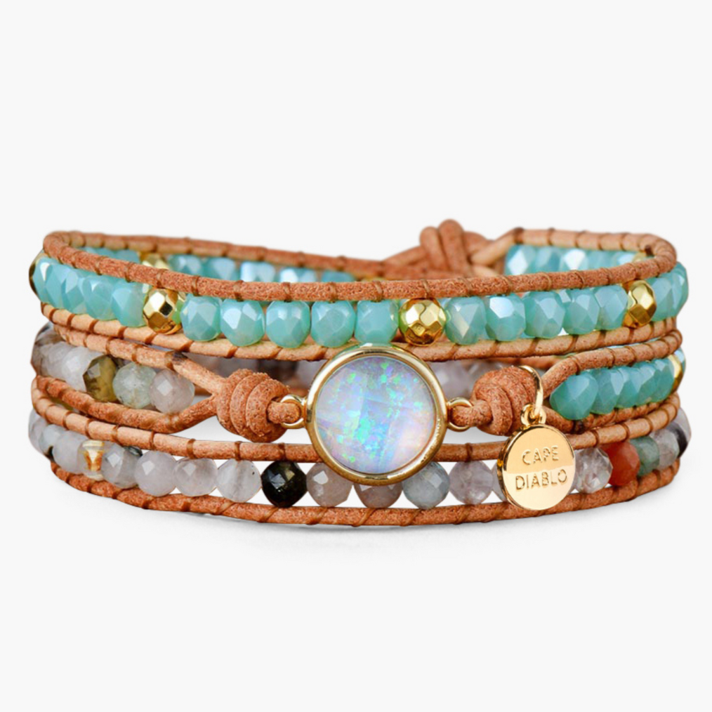 Heilender Opal Schutz Wickelarmband