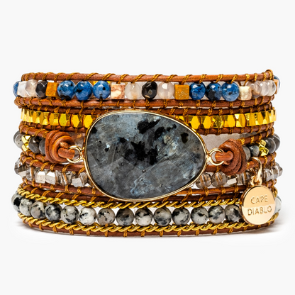 Bracelet wrap essentiel en labradorite