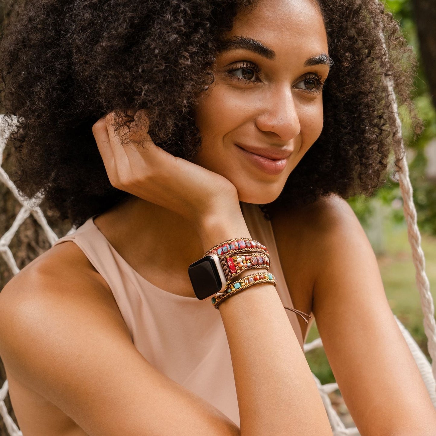 Bracelet de montre apple-cherry emperor jasper