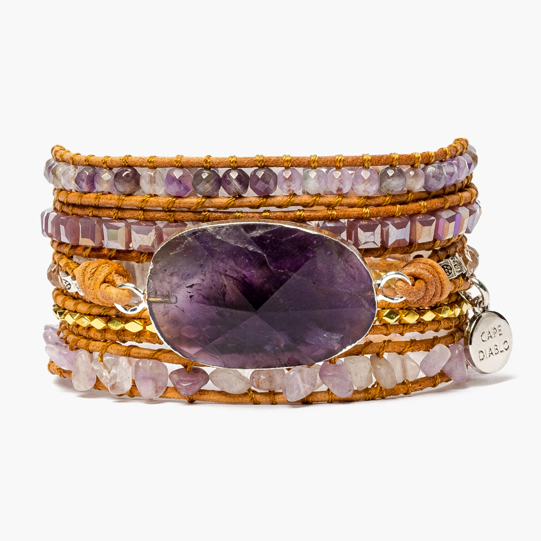 Amethyst Imperial Wickelarmband, Schmuck, Edelstein-Armband, Handgefertigt, Spiritueller Schmuck, Wickelarmband, Amethyst-Schmuck, Naturstein-Armband, Energie-Armband, Kristallarmband, Heilstein-Schmuck, Meditationsschmuck, Lila Armband, Imperial-Design, Luxuriöses Wickelarmband.