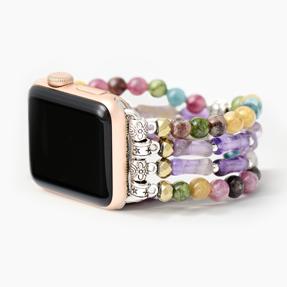 Bracelet améthyste mosaïque extensible Apple Watch