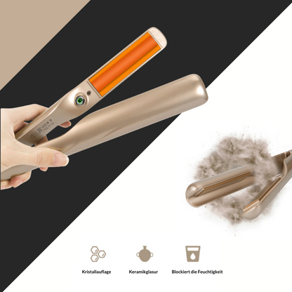 Isabella 2-in-1 Hairstyler™ Combina tu cabello con un moldeador o rizador.