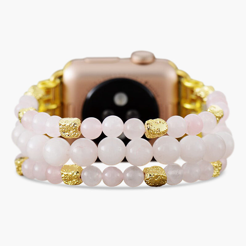 Bracelet extensible Apple Watch à quartz rose