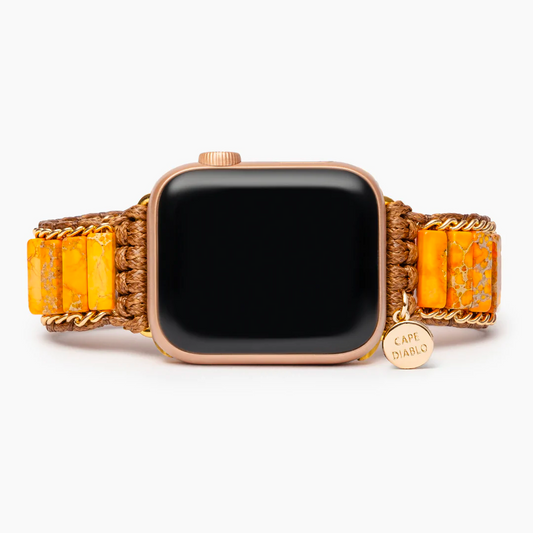 Bracelet Apple Watch Jaspe Impérial Pêche