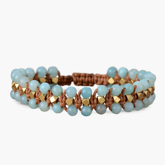 Bohemian bracelet made from healing Amazonite