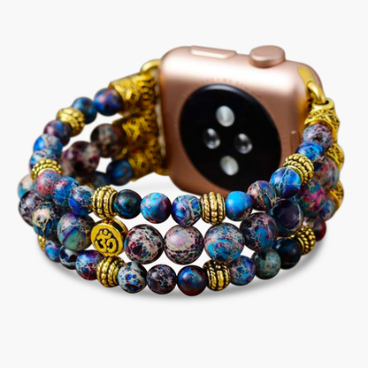 Bracelet Apple Watch extensible en jaspe des profondeurs