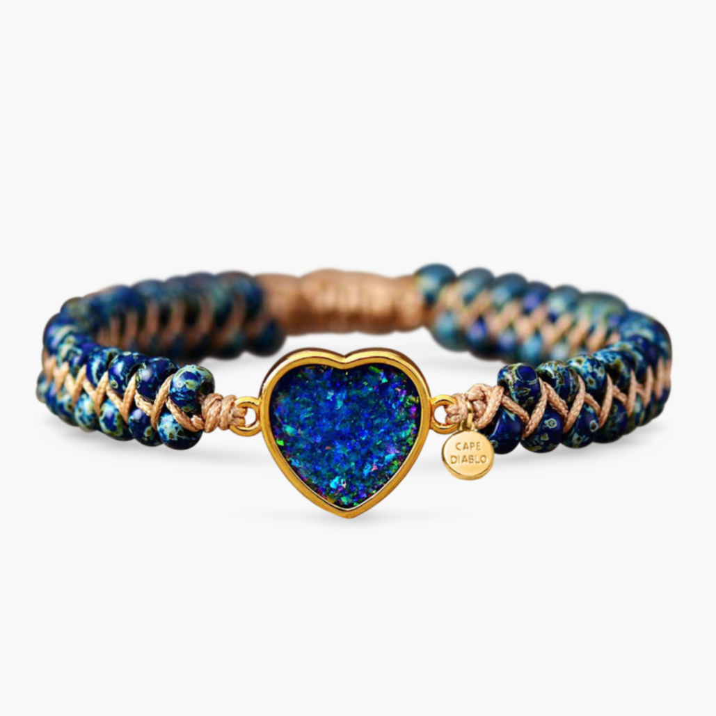 Pulsera corazón de ópalo de la amistad eterna