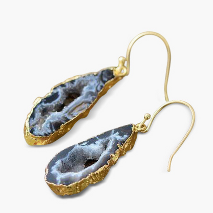 Boucles d'oreilles pendantes en agate naturelle