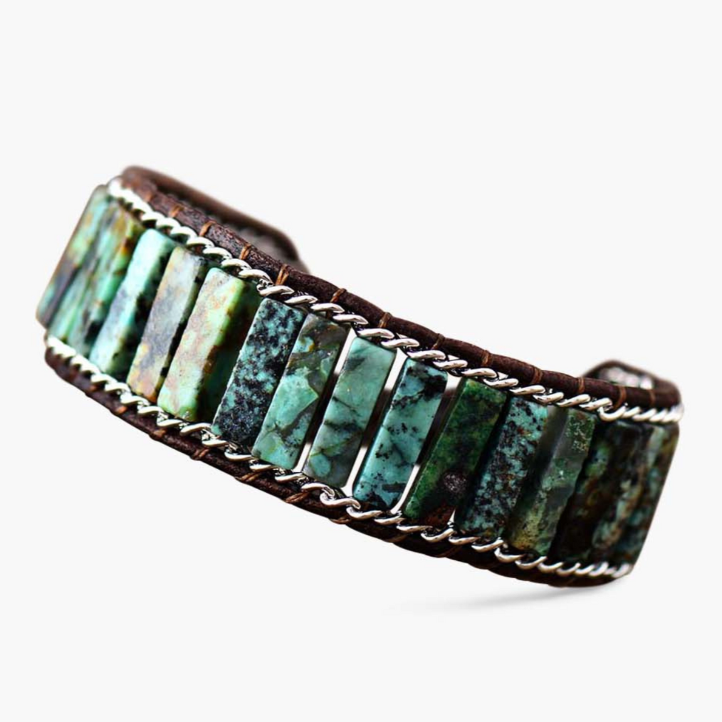 Bracelet manchette Océanic turquoise homme