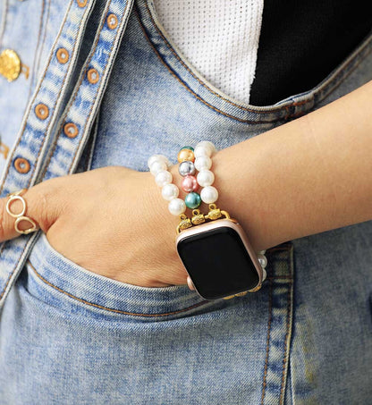 Bracelet de montre extensible Pearl Garden pour Apple Watch