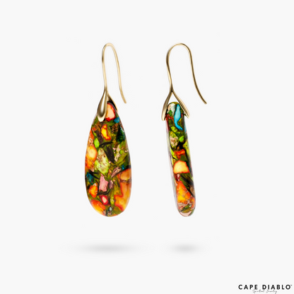 Earrings Tear Jasper Intense