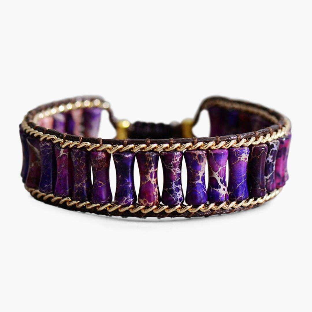 Magiskt energiarmband av violett jaspis