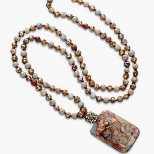 Bohemian Euro Stone Halskette