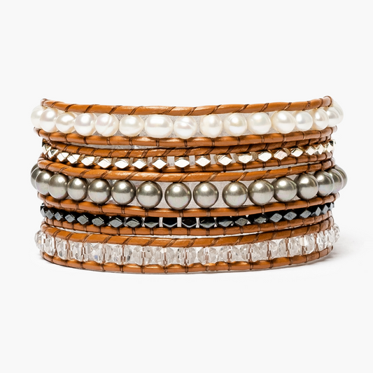 Exquisites Wickelarmband aus Hämatit