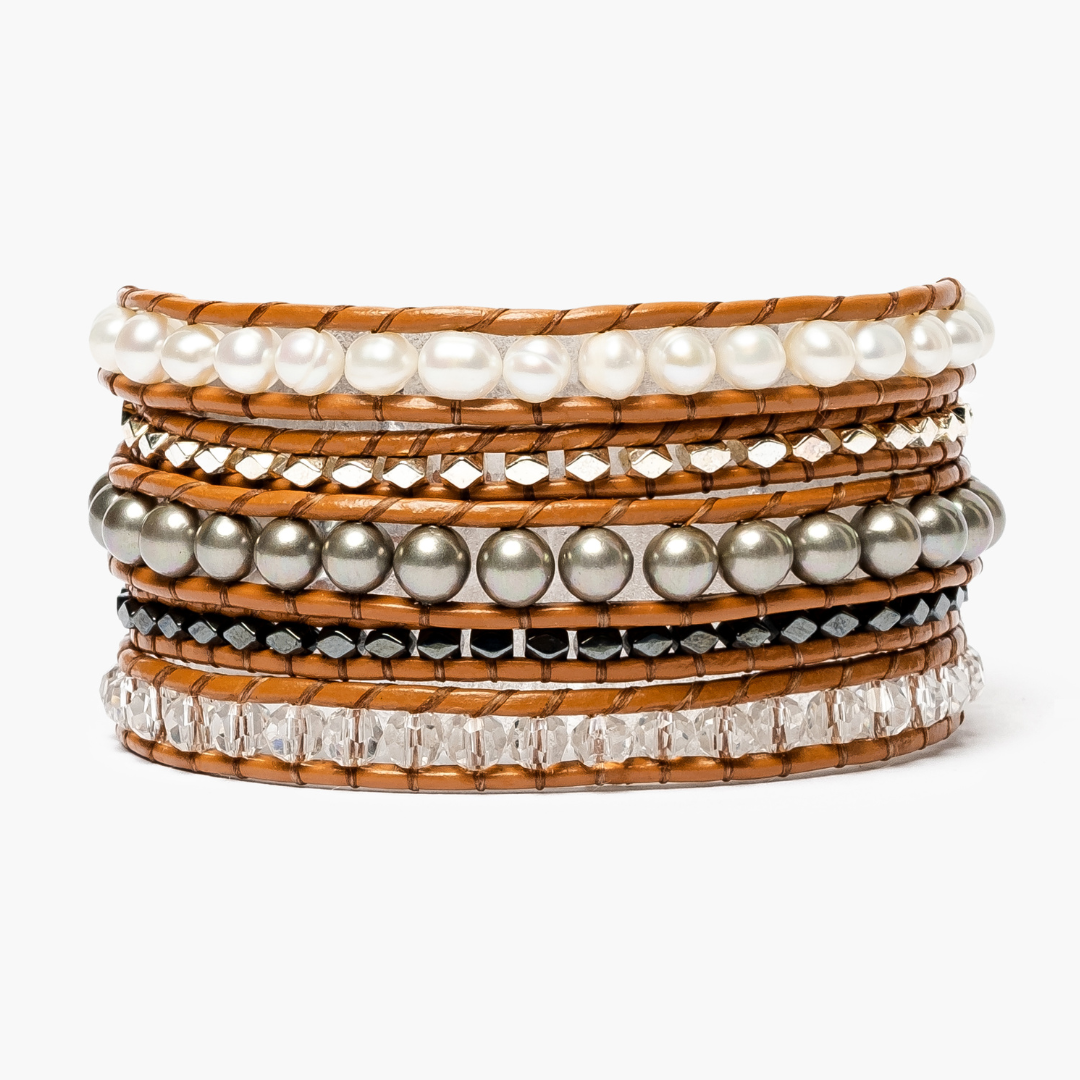 Exquisites Wickelarmband aus Hämatit