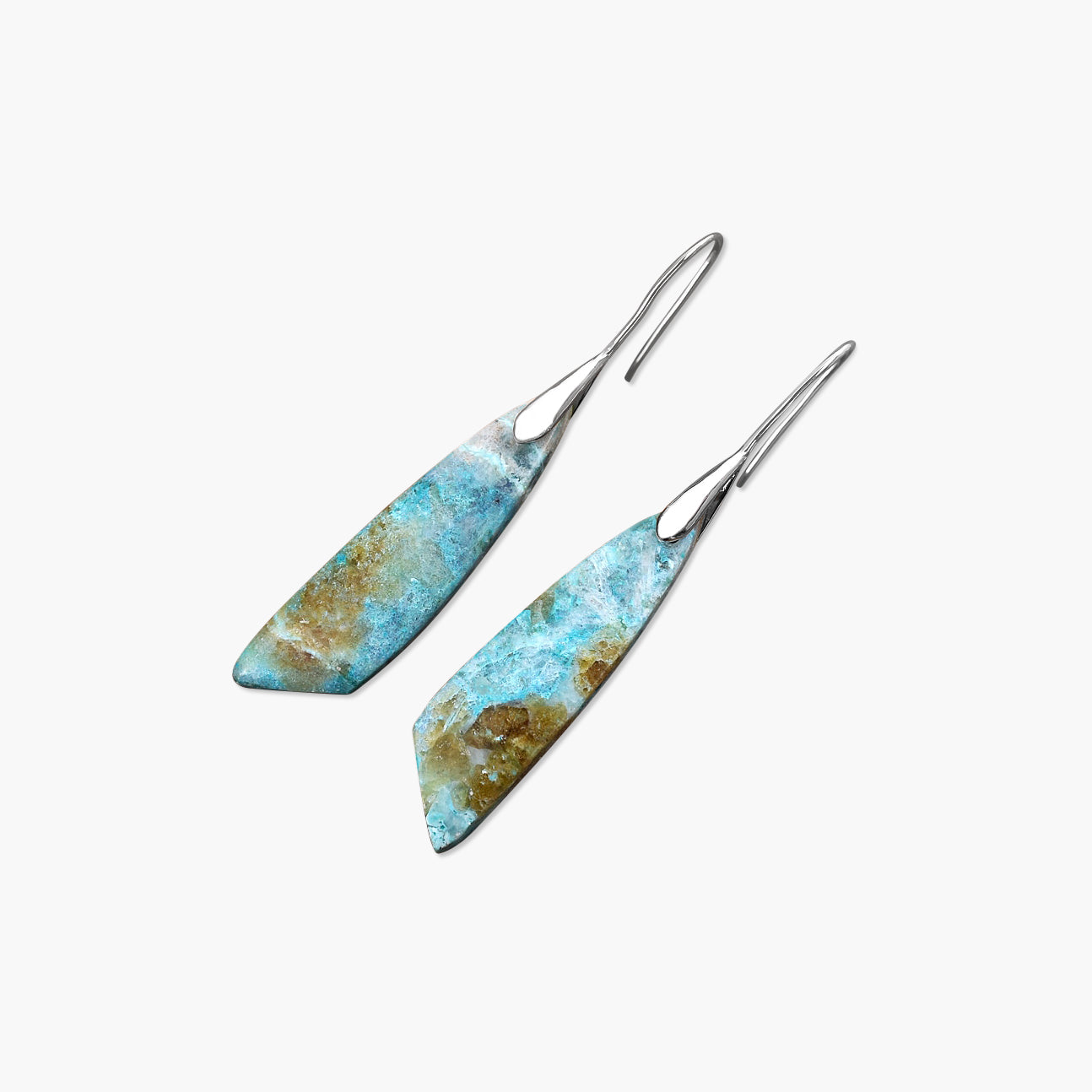 Boucles d'oreilles crochet Amazonite Céleste